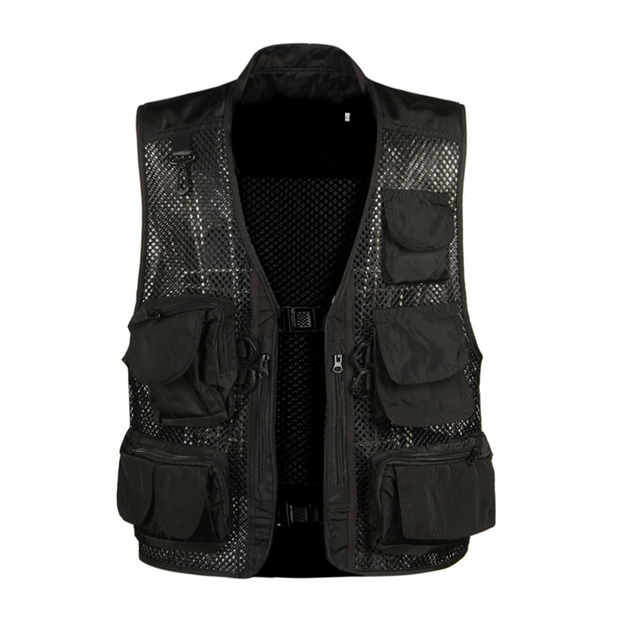 Men's multi-pocket mesh vest black