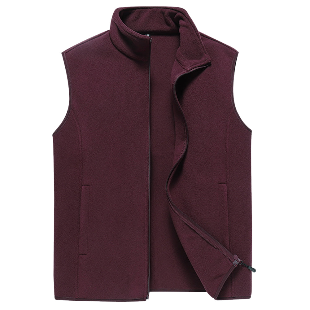 Men's solid color stand up collar vest red