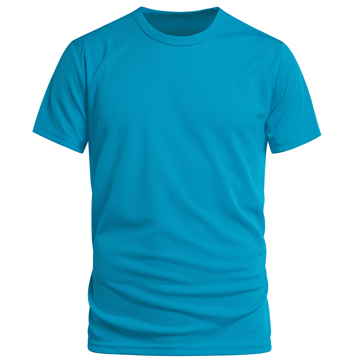 Men's solid color round neck quick-drying short-sleeved T-shirt fluorescent green