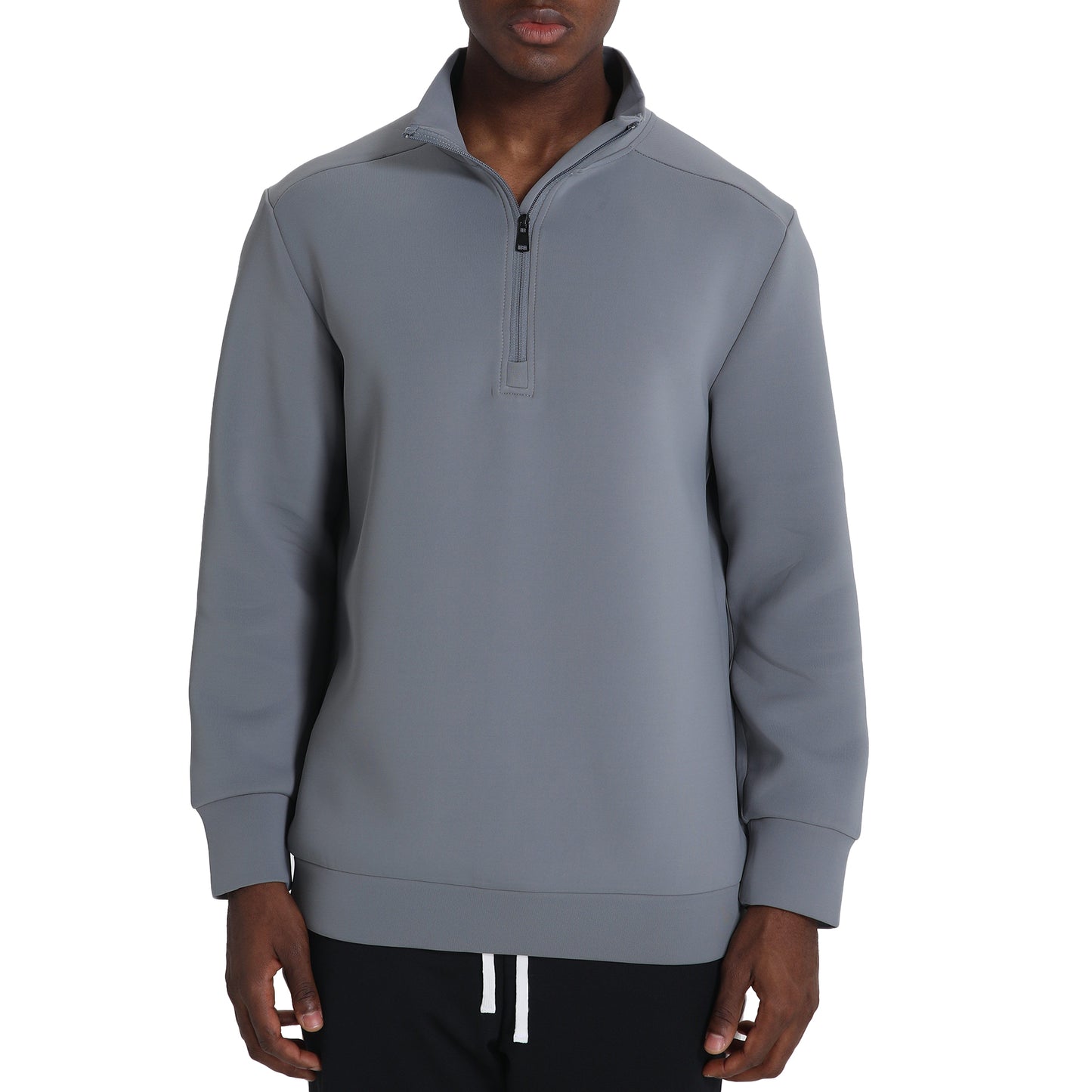 Men's stand collar sports thickened sweatshirt gray