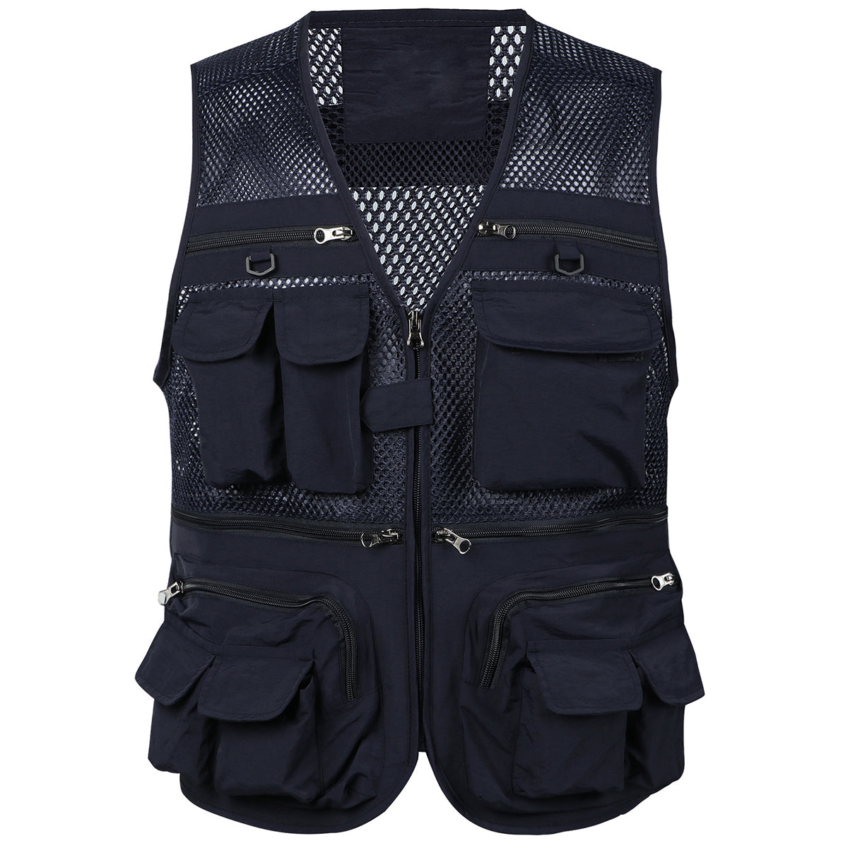 Men's mesh multi-pocket vest dark blue