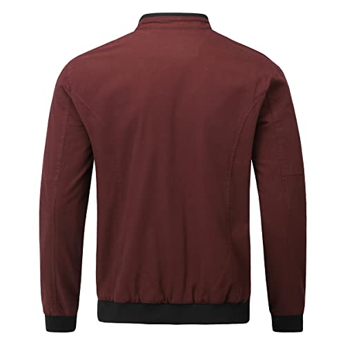 YOUTHUP Men's Jacket Casual Cotton Bomber Jacket Cargo Windbreaker Outwear