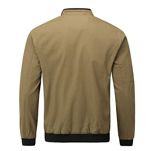 YOUTHUP Men's Jacket Casual Cotton Bomber Jacket Cargo Windbreaker Outwear