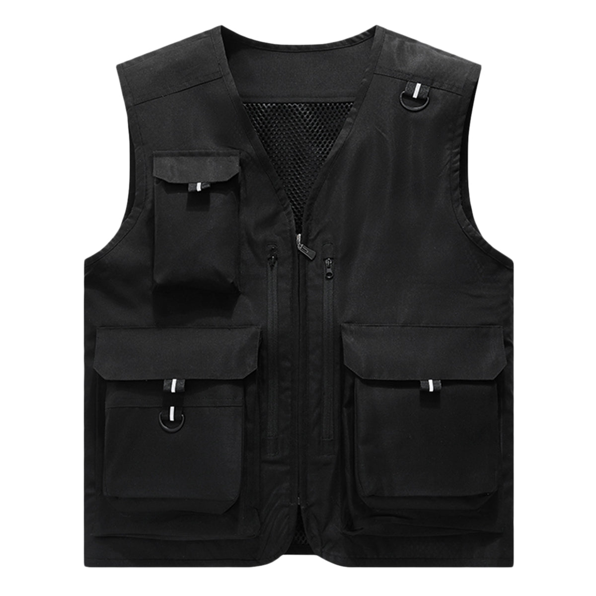 Men's multi pocket casual vest in black