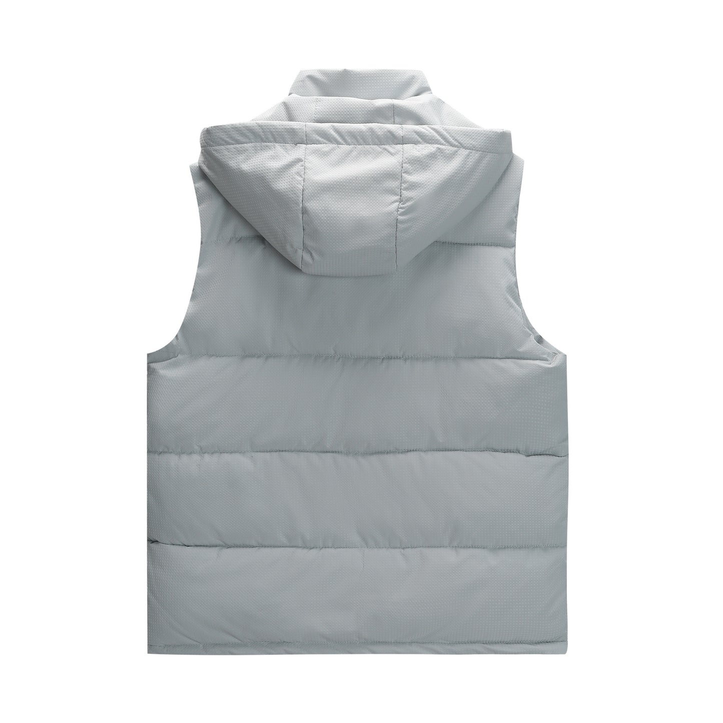 Men's solid color hooded vest gray