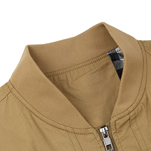 YOUTHUP Mens Classic Bomber Jacket Casual Lightweight Harrington Sports Jackets Zip Windbreaker