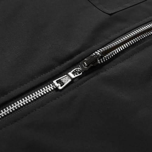 YOUTHUP Men's Jacket Casual Thick Fleece Bomber Jacket Solid Color Classic Jacket Coat Autumn Winter