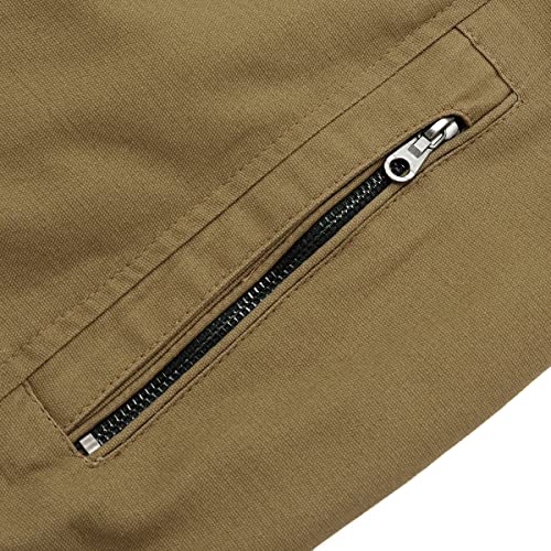 YOUTHUP Men's Jacket Casual Cotton Bomber Jacket Cargo Windbreaker Outwear