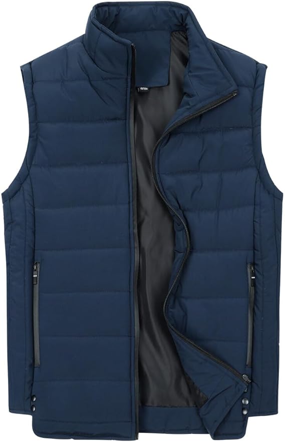 YOUTHUP Men's Sleeveless Down Jacket, Ultra Lightweight Vest, Parka Coat with Zip.