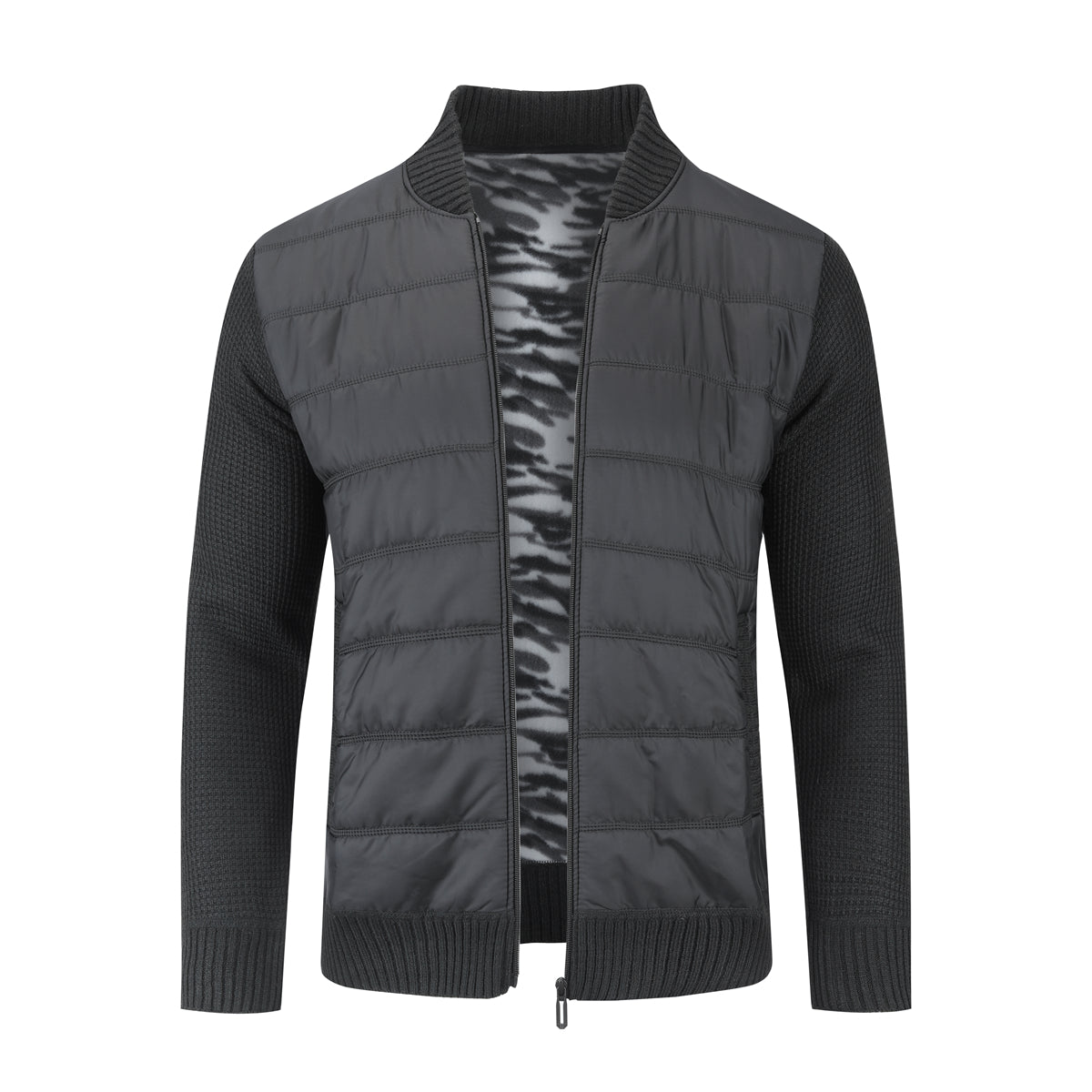 Men's patchwork Cardigan Black