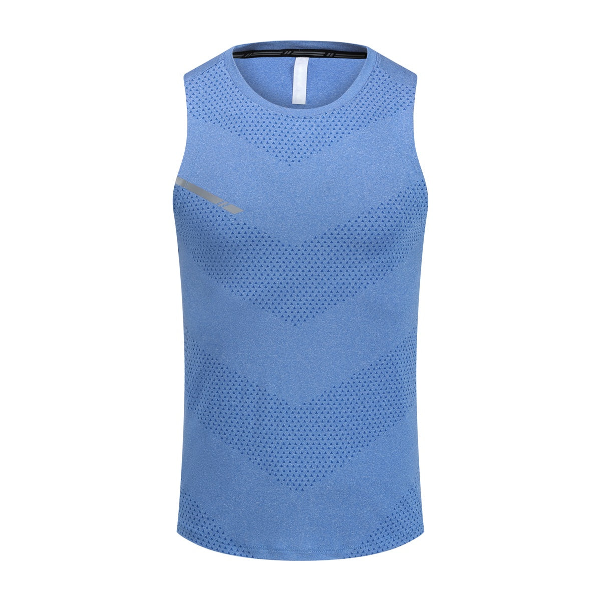 Men's solid color reflective quick drying vest sky blue