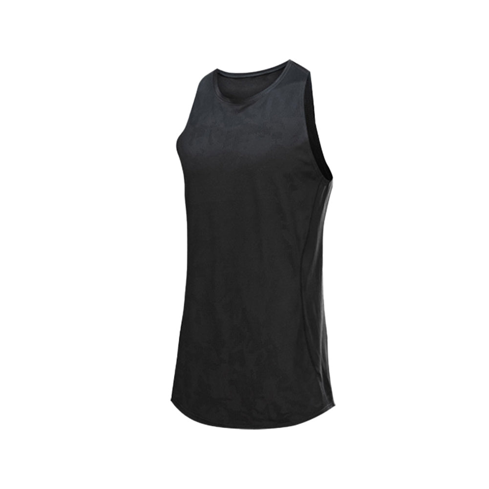 Men's round neck solid color casual vest black