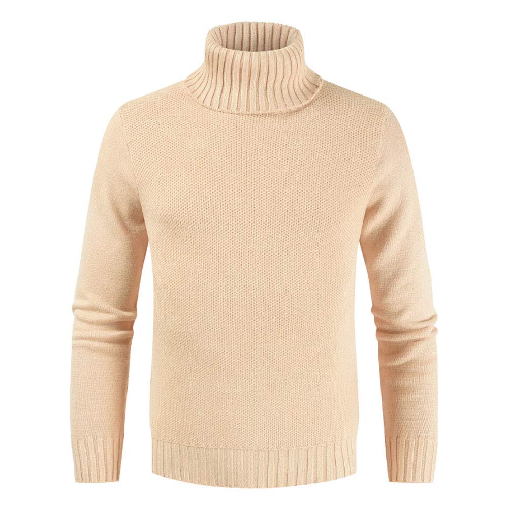 YOUTHUP Mens Jumpers Turtle Neck Slim Fit Knit Pullover Solid Color Casual Sweater