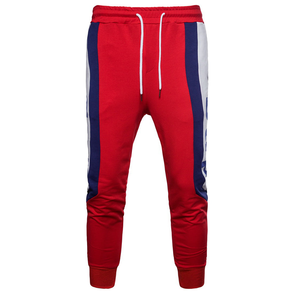Men's plus size contrasting printed sports casual pants 40 # red