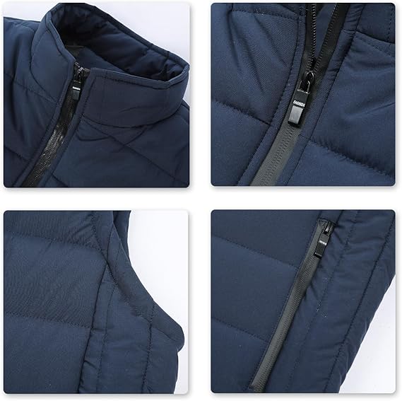 YOUTHUP Men's Sleeveless Down Jacket, Ultra Lightweight Vest, Parka Coat with Zip.
