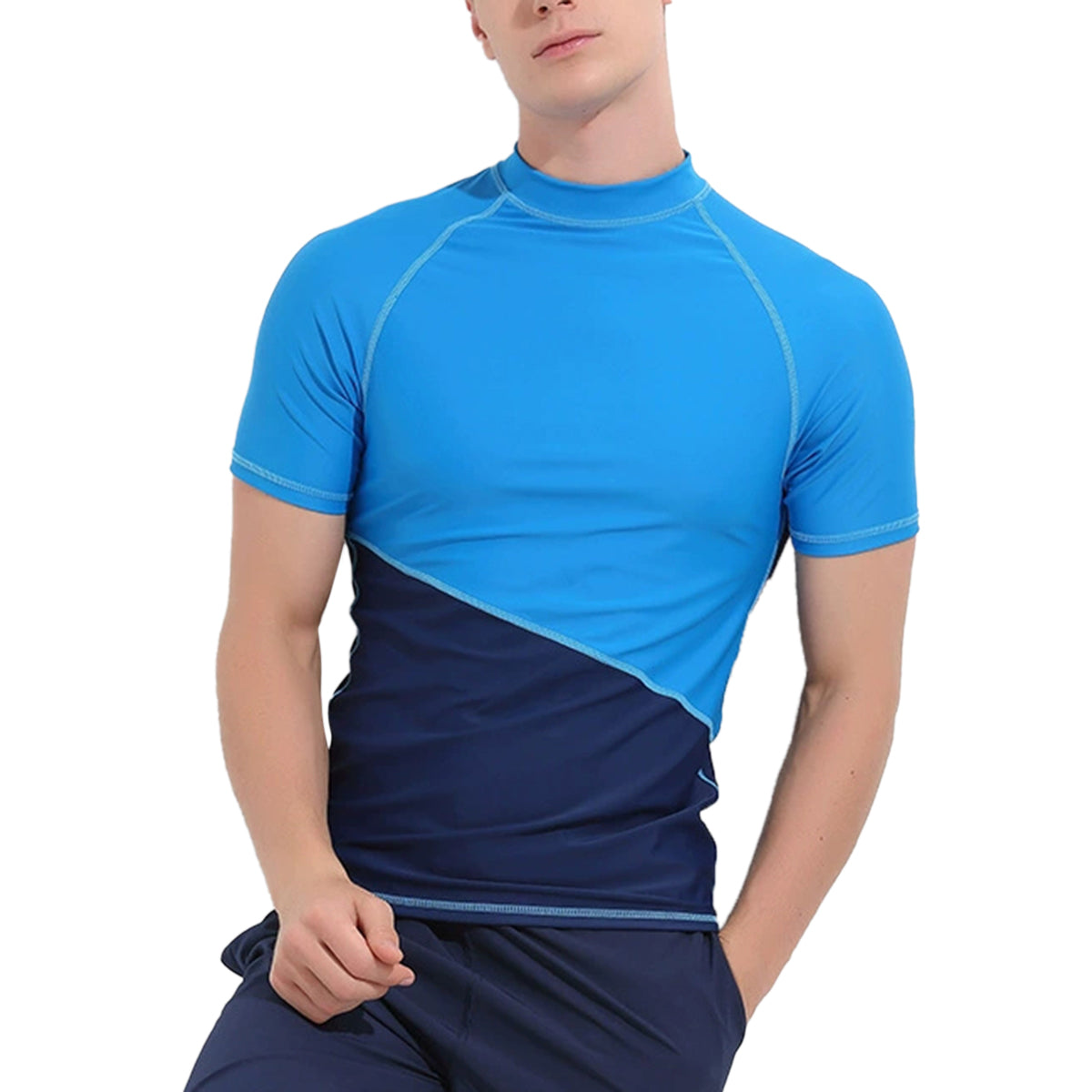 Men's diving suit with round neck and slim mid-sleeve