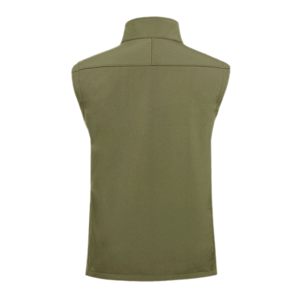Men's waistcoats in solid green with stand-up collar