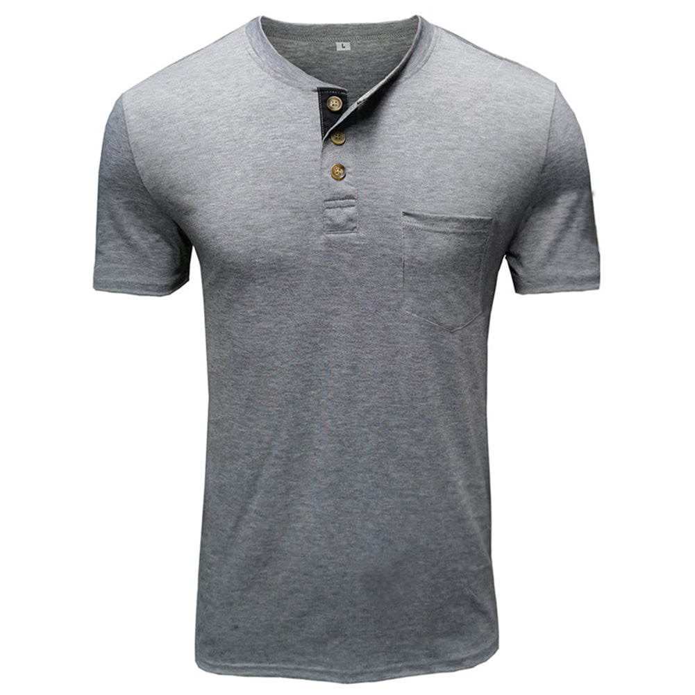 Men's Solid Color Short Sleeve T-Shirt Dark Gray