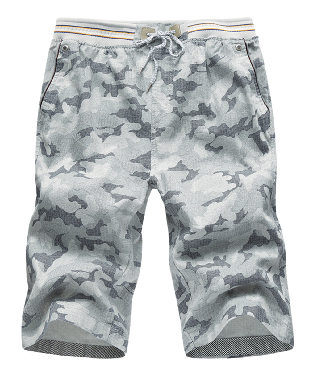 Men's thin sports and casual five quarter shorts 1701 light green