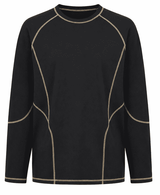YOUTHUP Men's Long Sleeve T-Shirt Crew Neck Contrast Stitching Athletic Workout Casual Tee Shirts