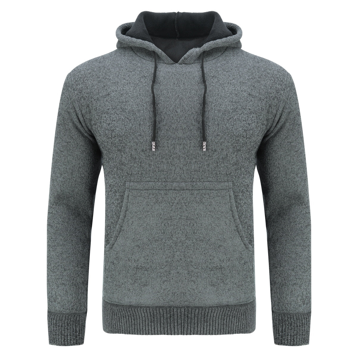 Men's hooded solid color hoodie dark gray