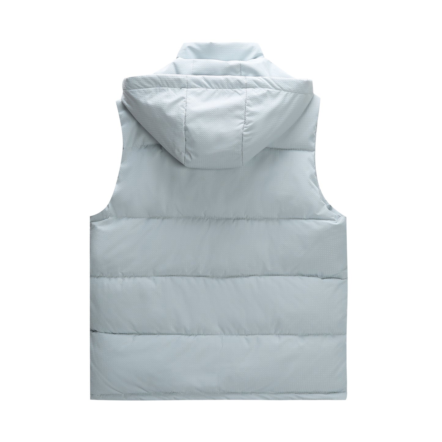 Men's solid color hooded vest in light blue