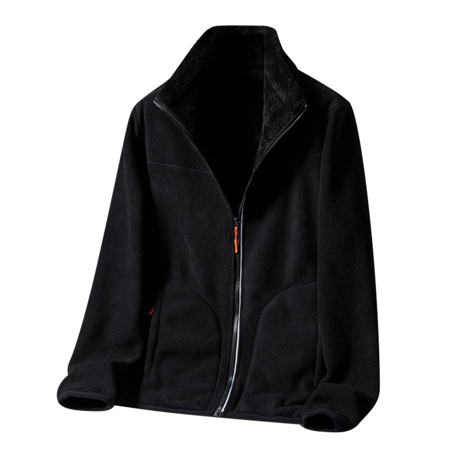 Men's solid collar jacket black