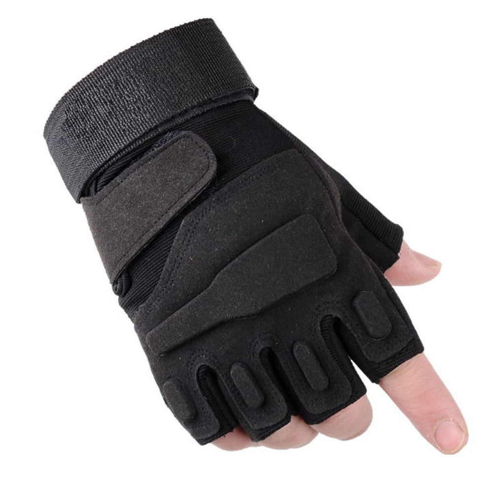 Sports Outdoor Gloves Half Finger Velvet Black