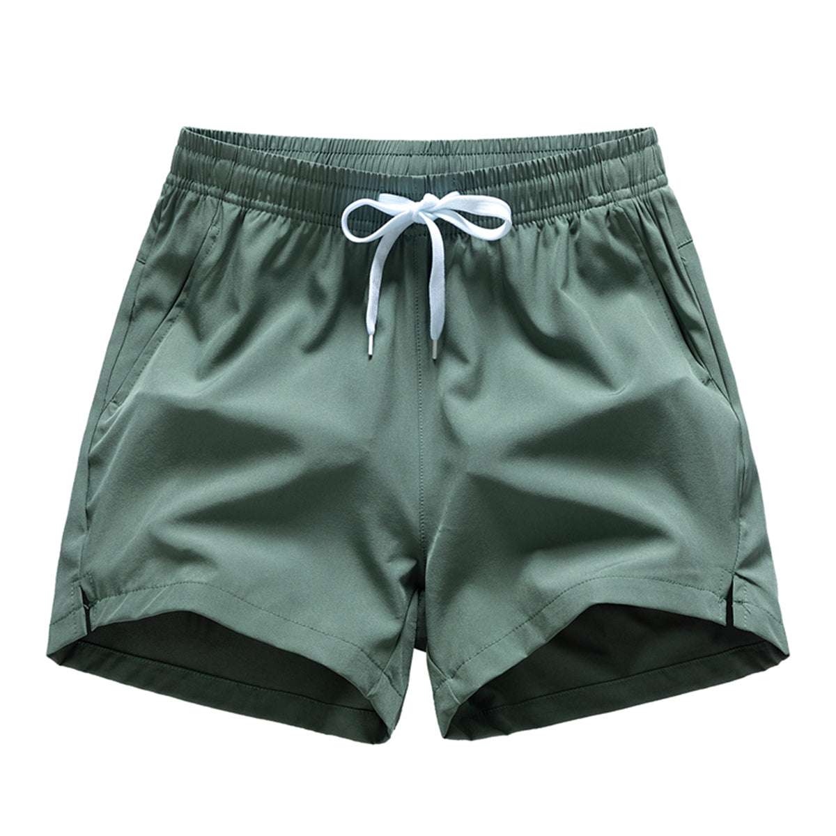 Men's ice silk quick drying casual shorts military green