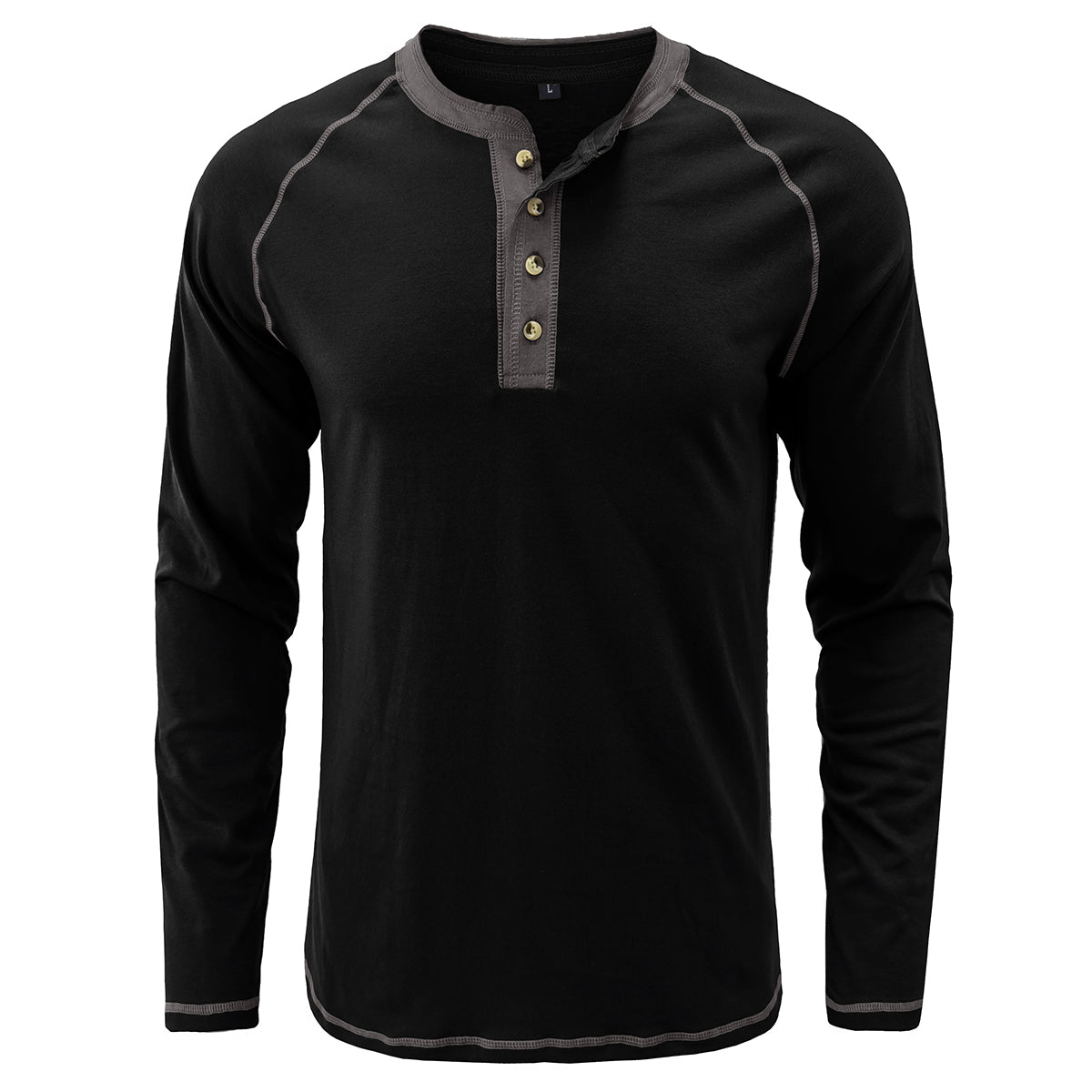 Men's Colorblock Round Neck Long Sleeve T-Shirt Royal Blue