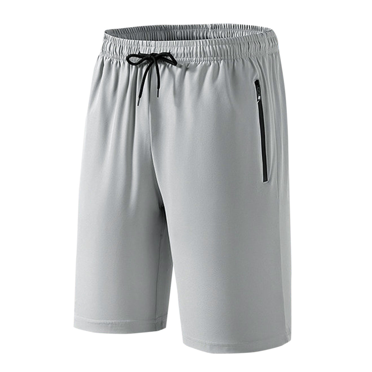 Men's drawstring solid color quick drying shorts light gray