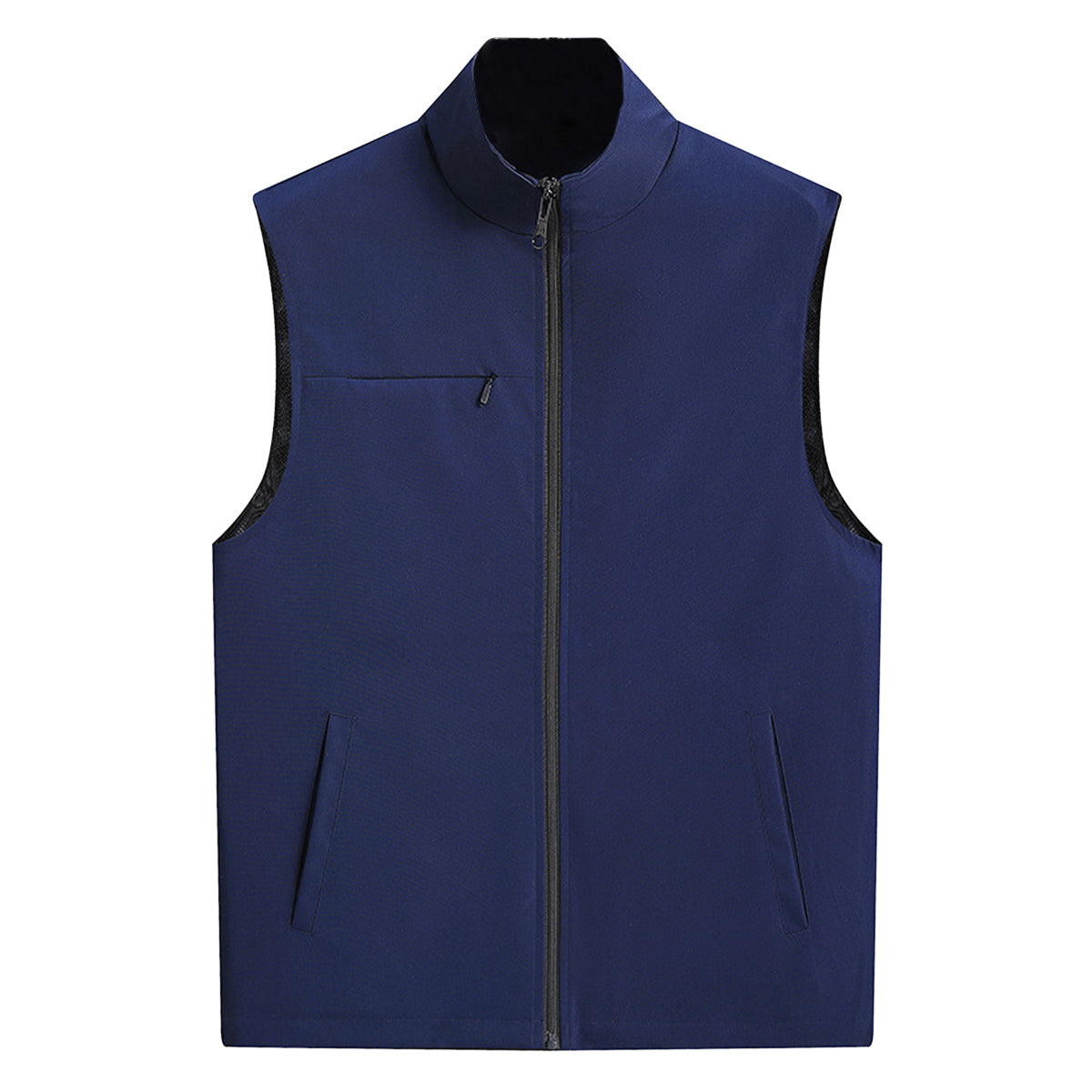 Men's solid color outdoor vest navy blue