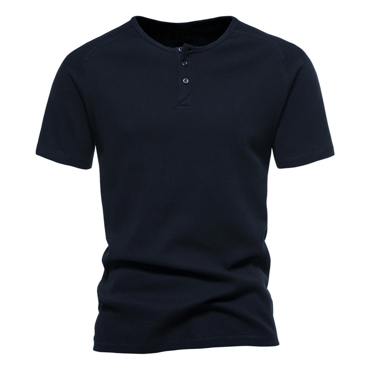 Men's solid color V-neck short-sleeved T-shirt army green