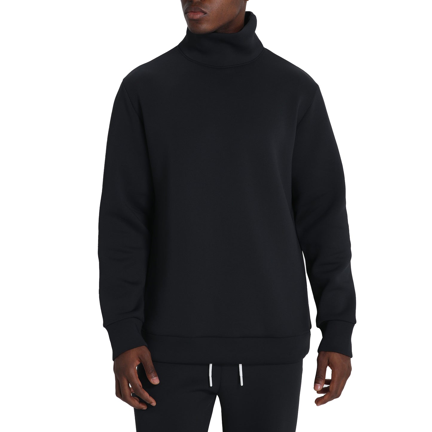 Men's stand collar sports thickened sweatshirt black