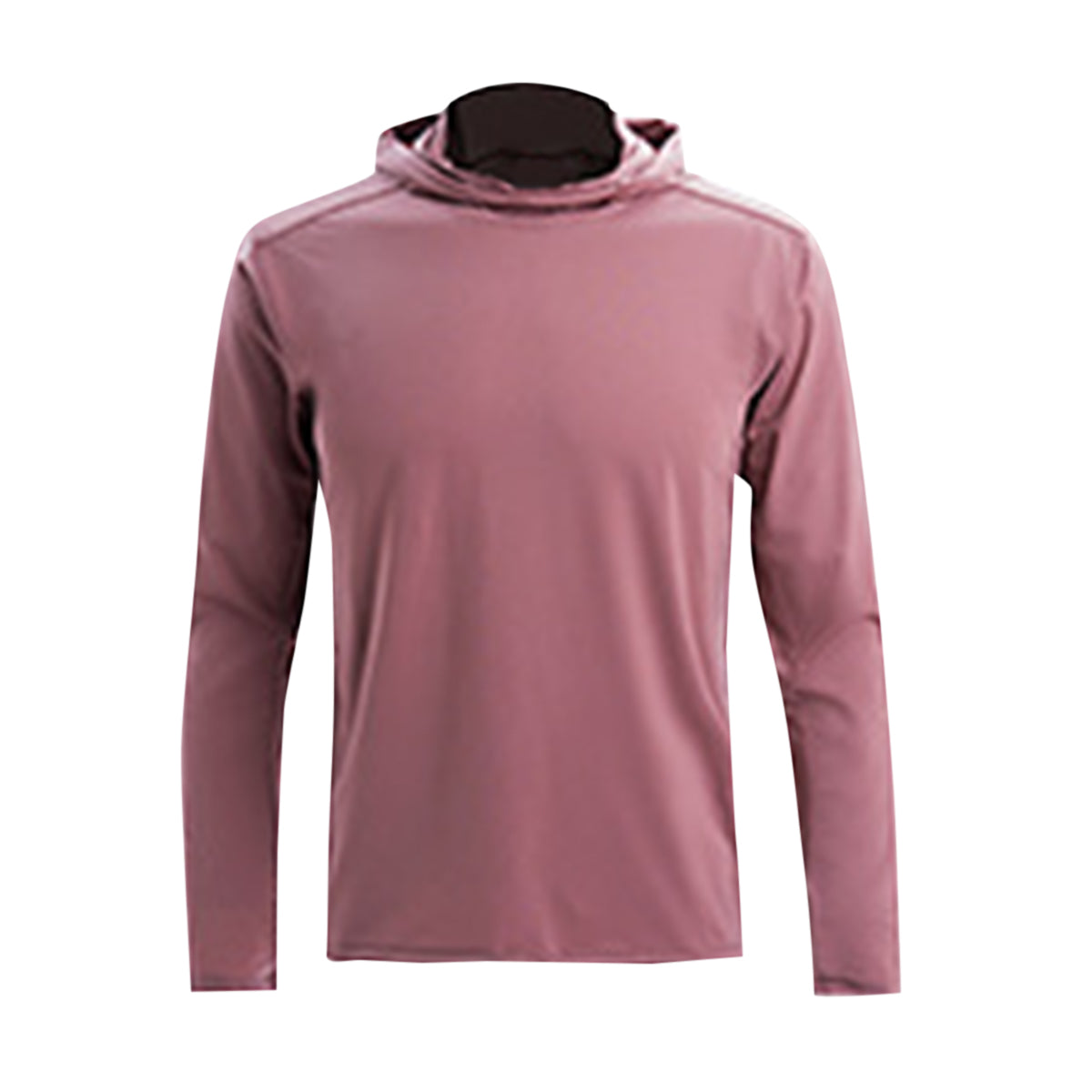 Men's Solid Color Round Neck Long Sleeve T-Shirt Matte Black