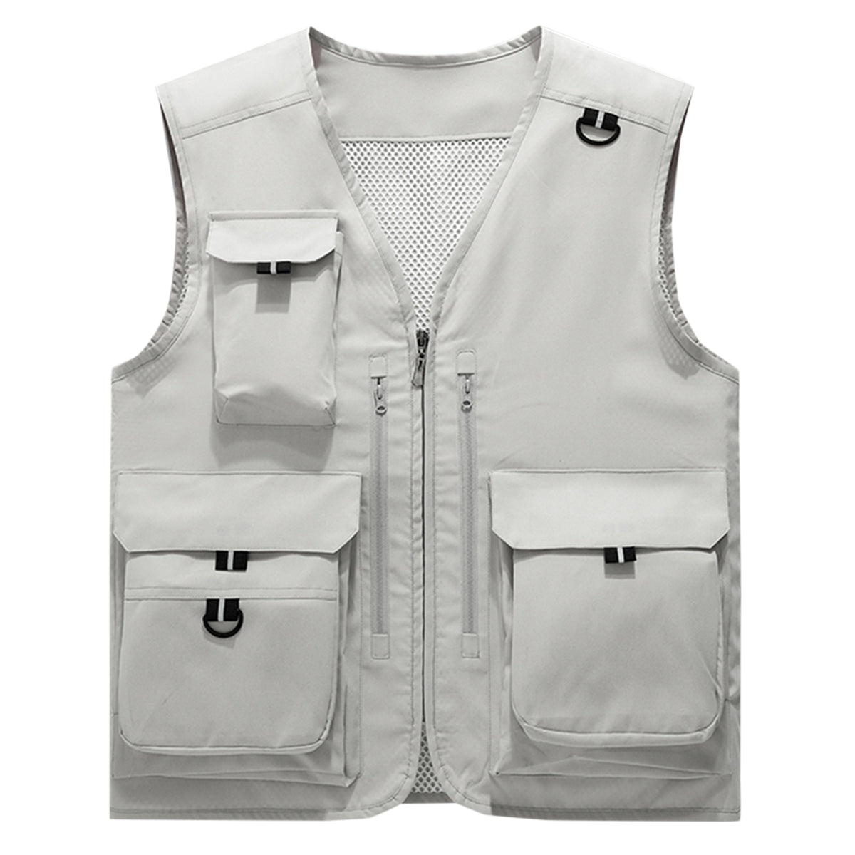 Men's multi pocket casual vest gray