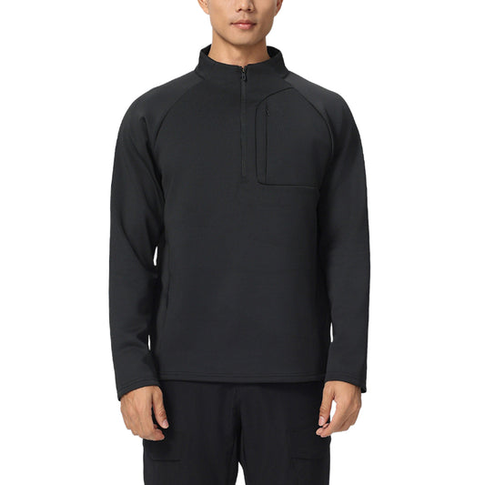 Men's solid color quick-drying sports jacket black