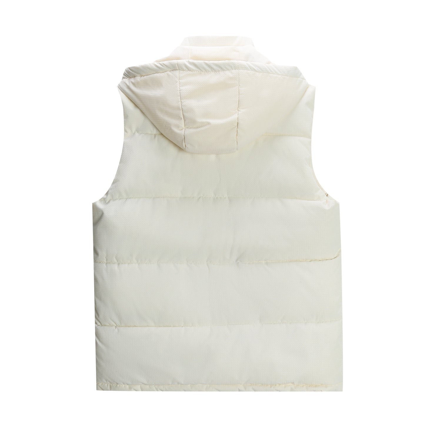 Men's solid color hooded vest in beige