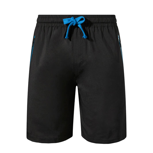 Men's color blocked five quarter sports shorts blue