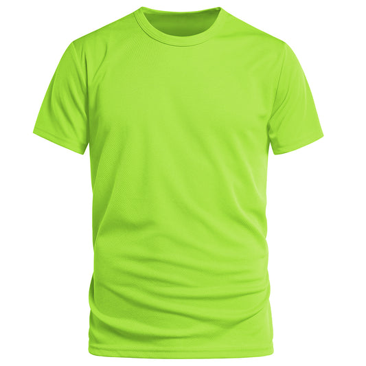 Men's solid color round neck quick-drying short-sleeved T-shirt yellow