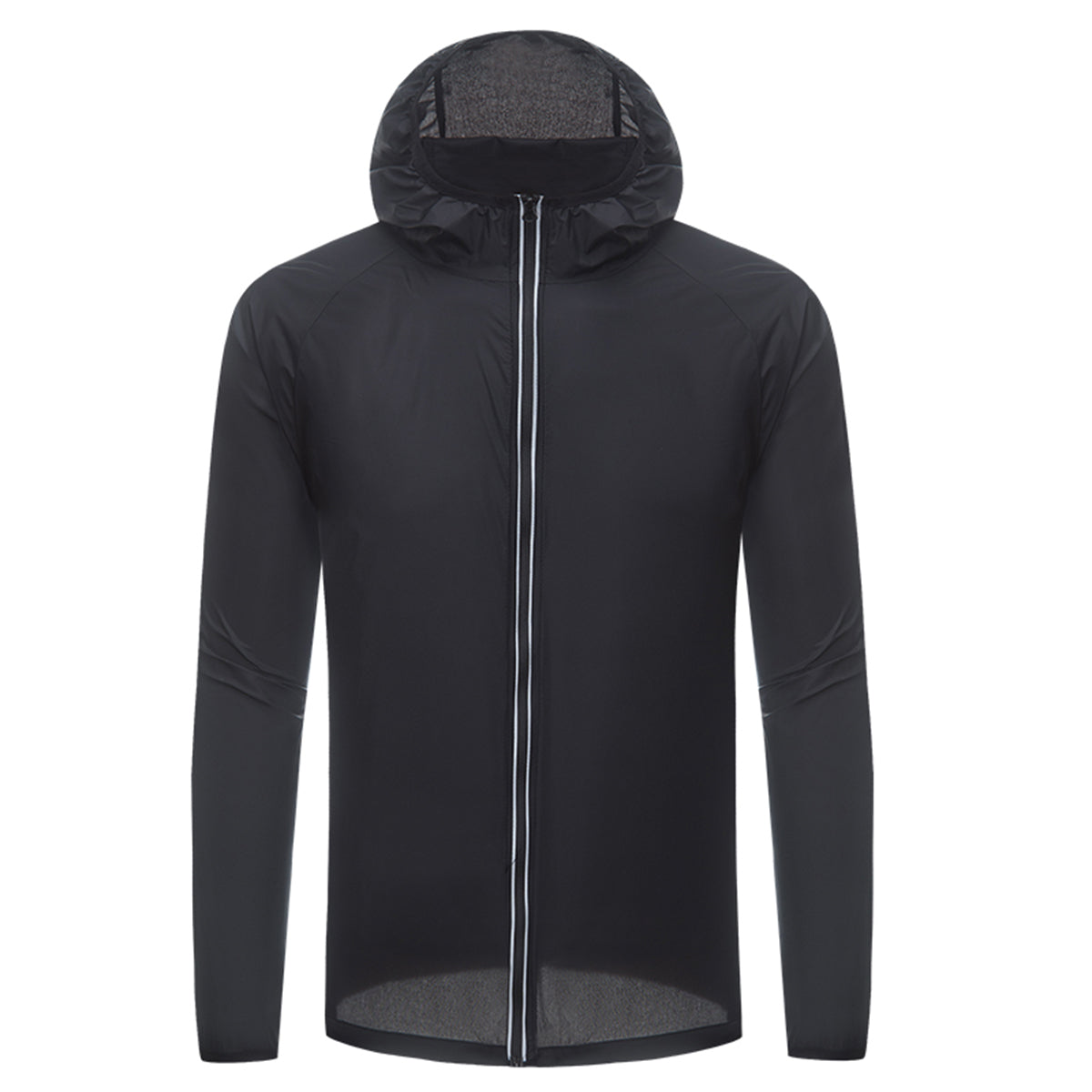 Men's solid color zipper hooded reflective sun protection clothing pink