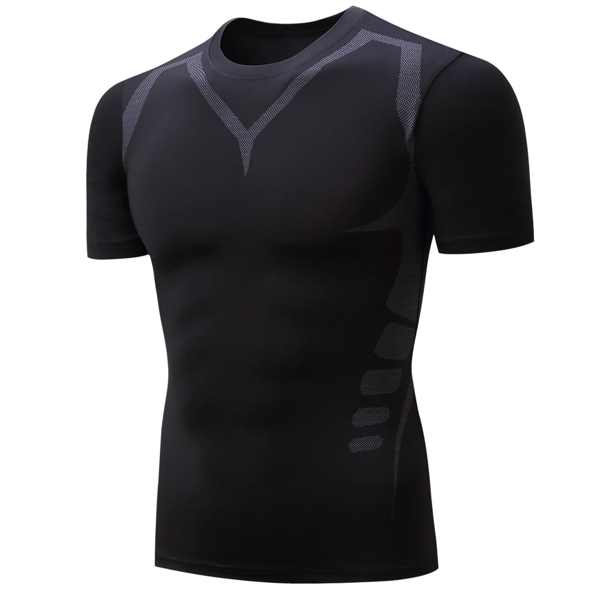 Men's quick-drying T-shirt light gray + black