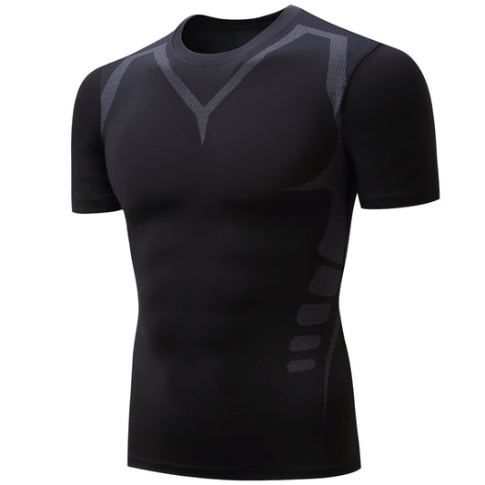 Men's quick-drying T-shirt light gray + black