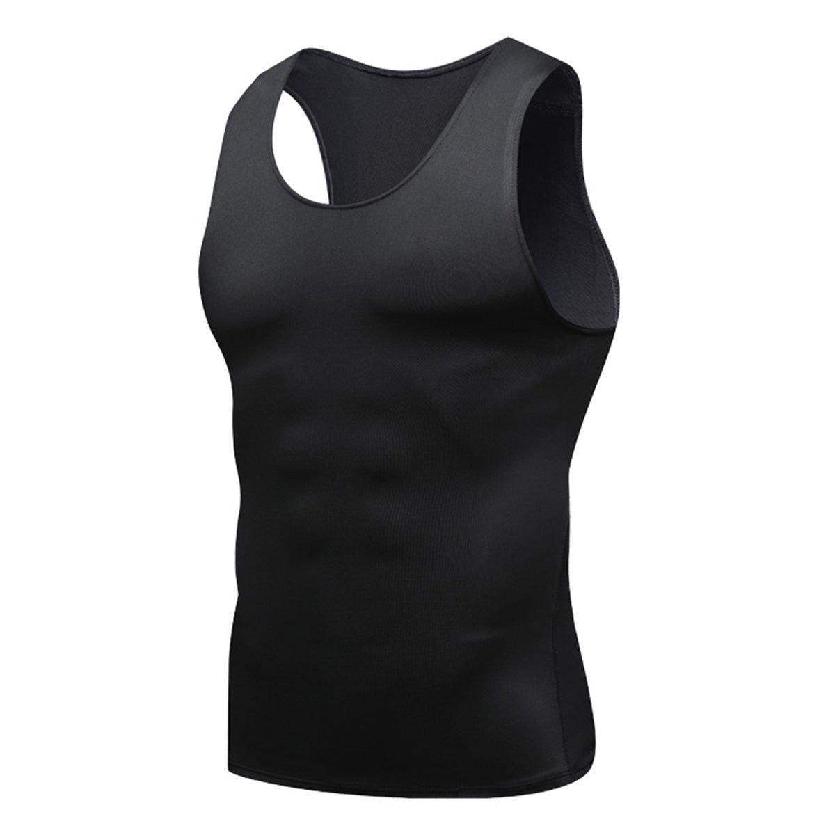Men's Stretch Sweat Absorbent Sleeveless T-Shirt 1001 Black Gray Line