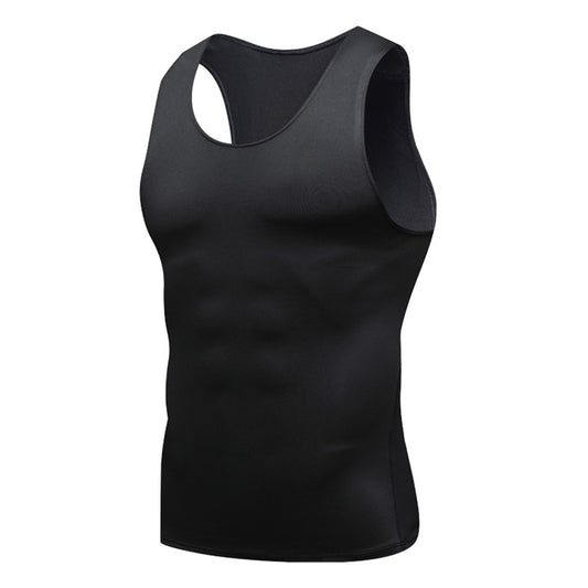 Men's Stretch Sweat Absorbent Sleeveless T-Shirt 1001 Black Gray Line