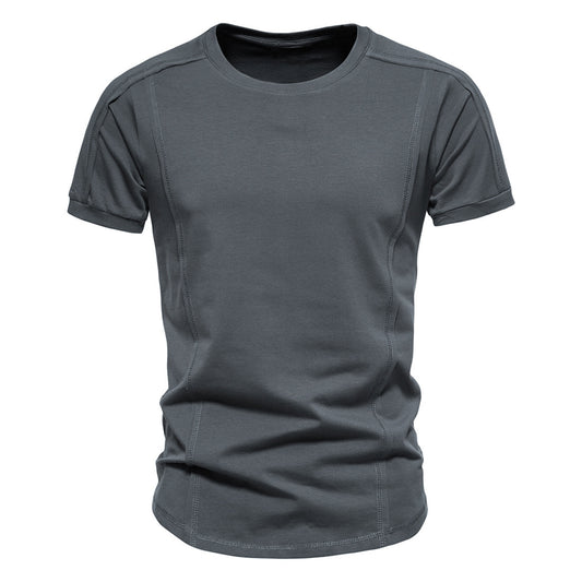 Men's Solid Color Round Neck Short Sleeve T-Shirt White
