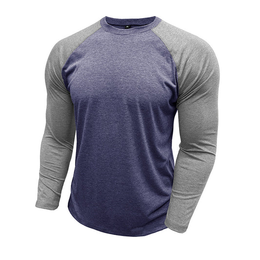 Men's Color Block Long Sleeve T-Shirt Dark Gray