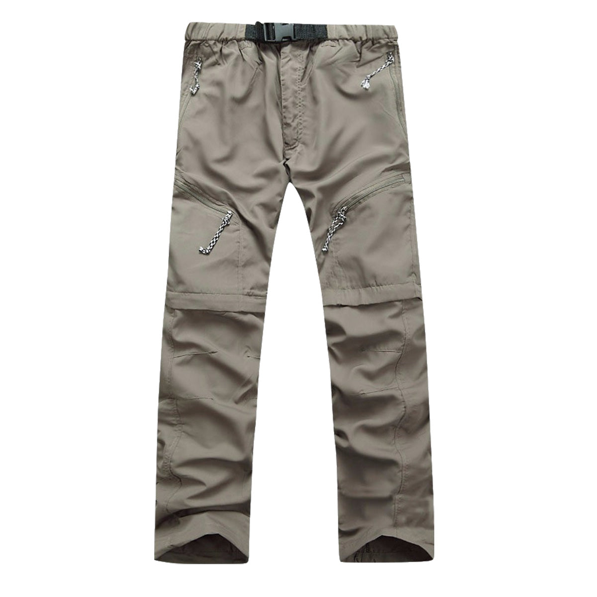 Men's solid color detachable quick drying sports casual pants khaki