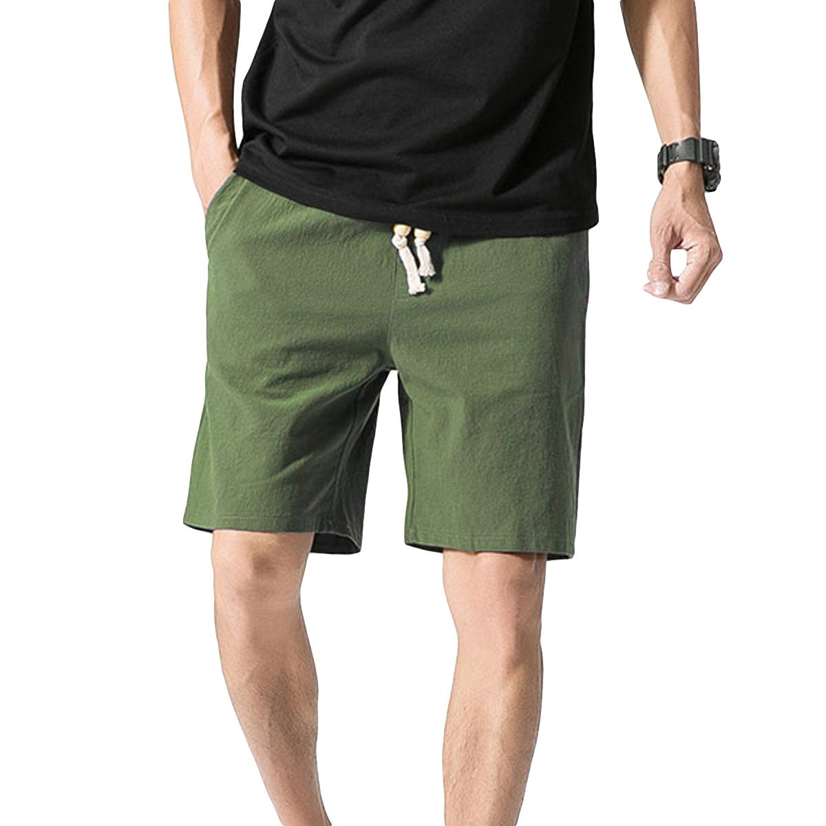 Men's casual pants in dark green
