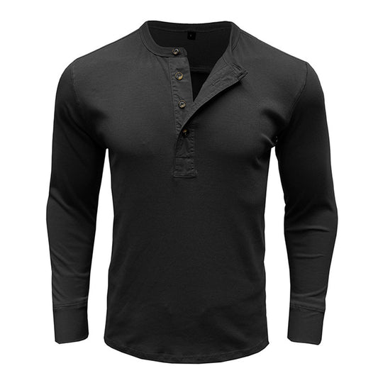Men's solid round neck slim t-shirt black
